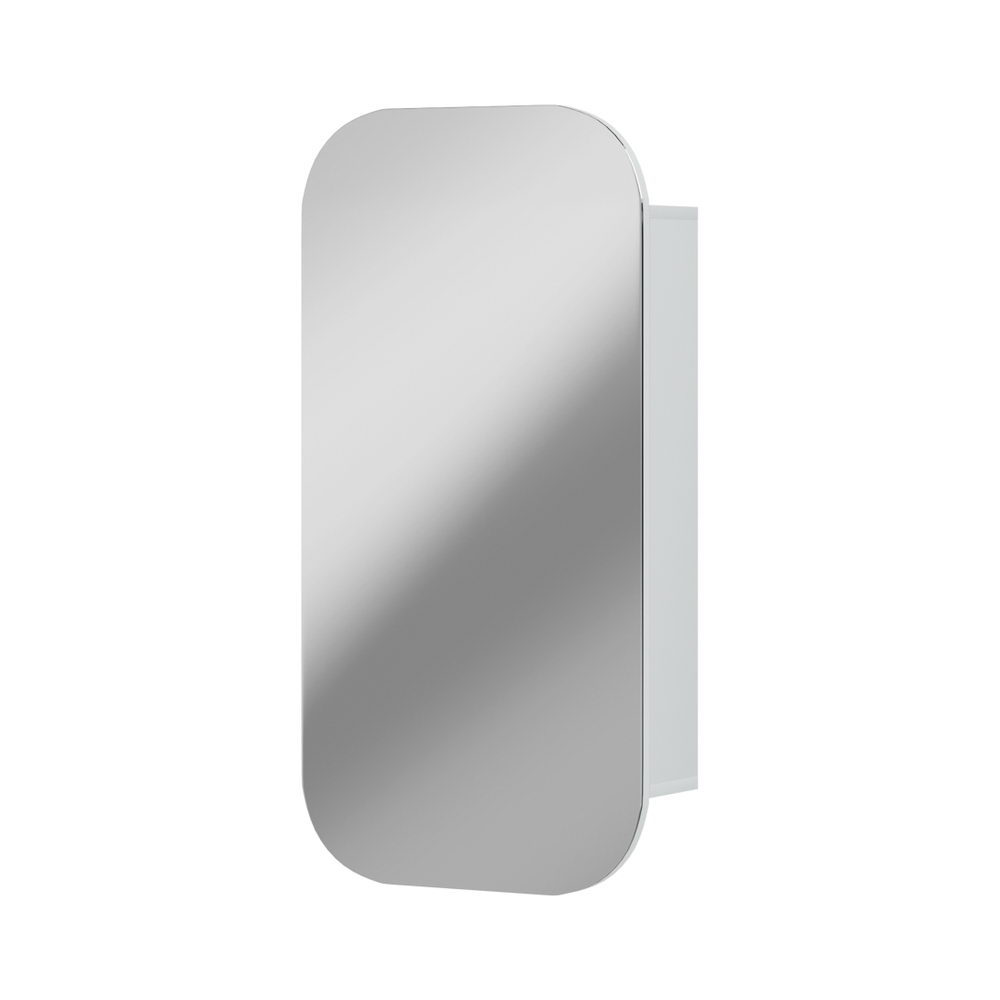 Cefito Oval Mirror Cabinet, Wall Hung, 450x900mm, White