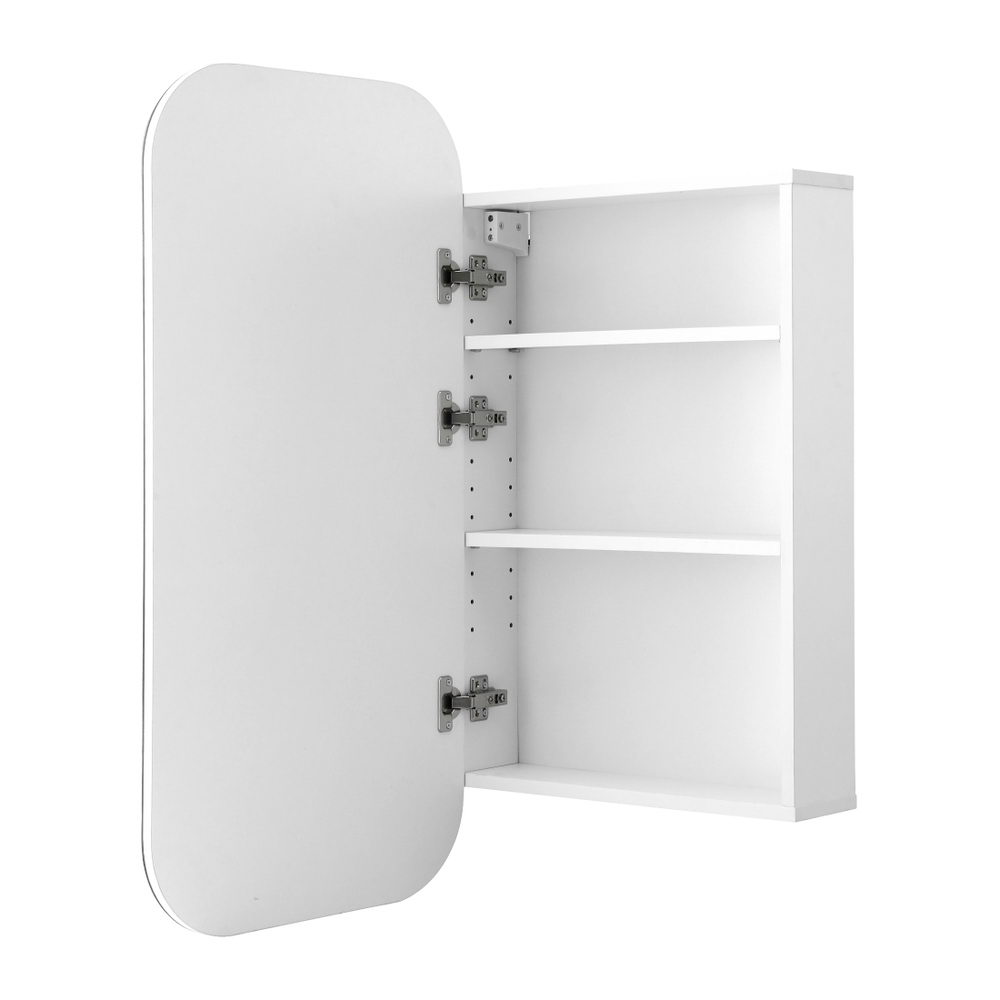 Cefito Oval Mirror Cabinet, Wall Hung, 450x900mm, White view 3