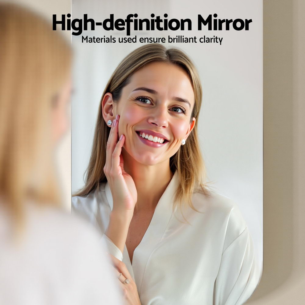 Cefito Oval Mirror Cabinet, Wall Hung, 450x900mm, White view 5