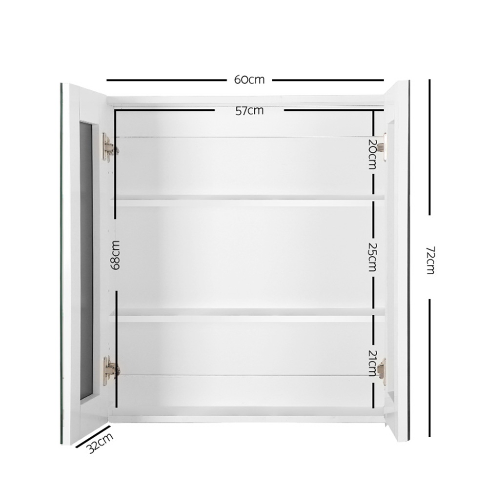 Cefito Mirror Cabinet, 600x720mm, Multiple Sizes and Colours view 2