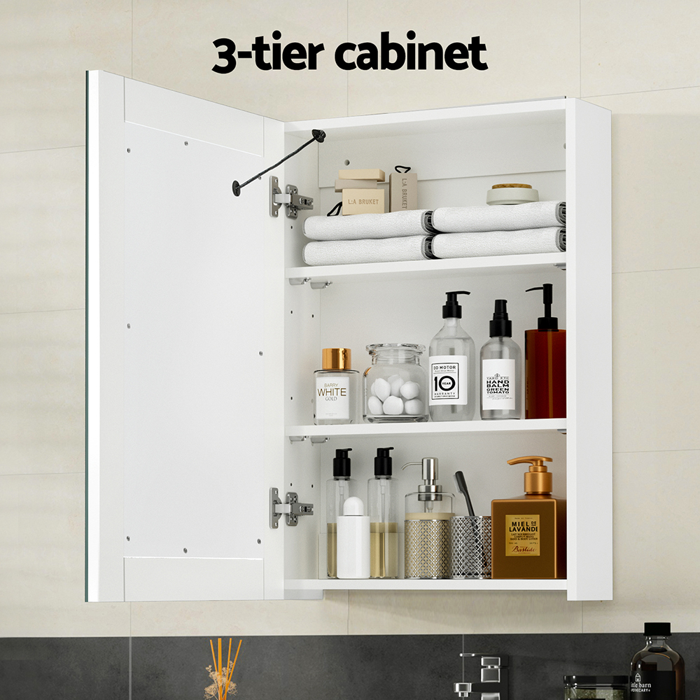 Cefito Bathroom Mirror Cabinet LED 500x720mm Wall Storage view 5