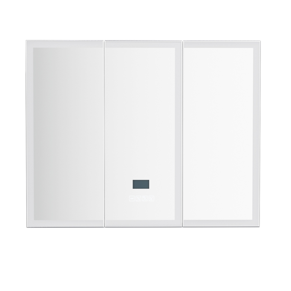 Cefito Bathroom Mirror Cabinet LED 900x720mm 3-Door Storage view 3
