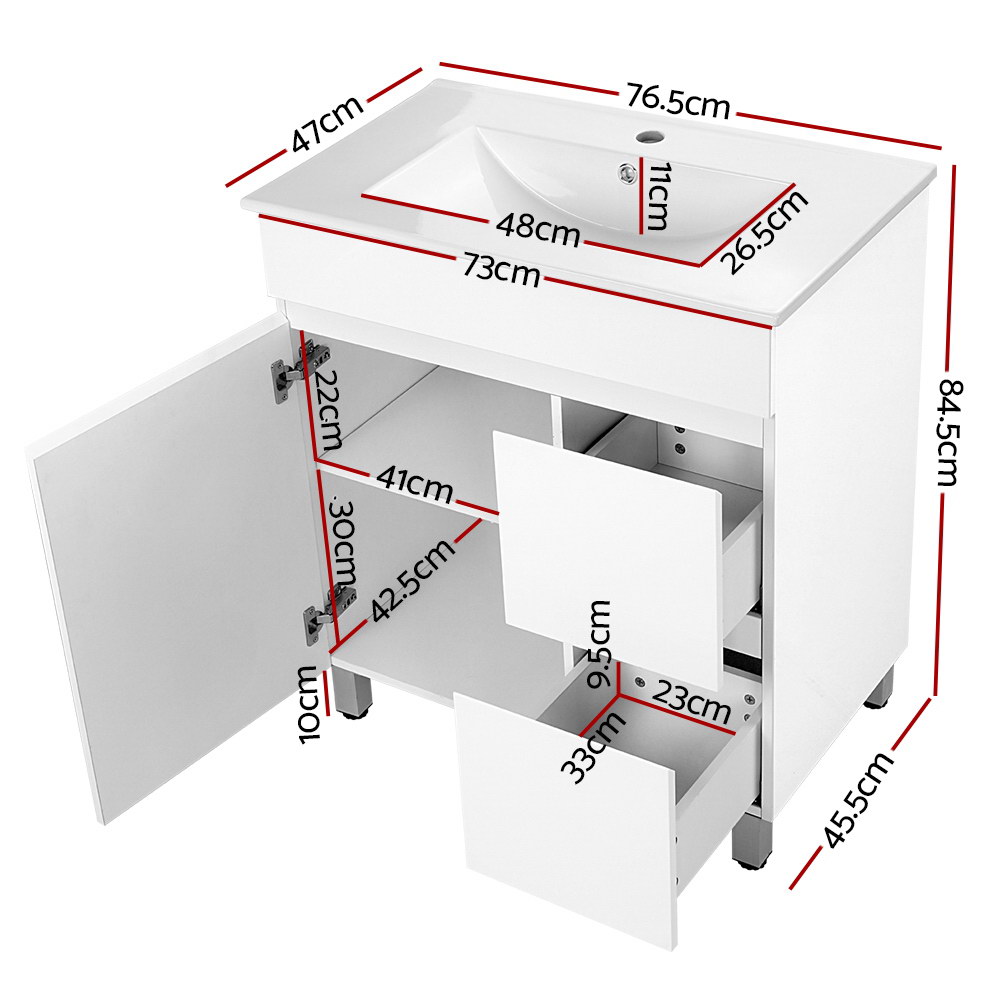 Cefito 765mm Freestanding Vanity Unit with Basin view 4
