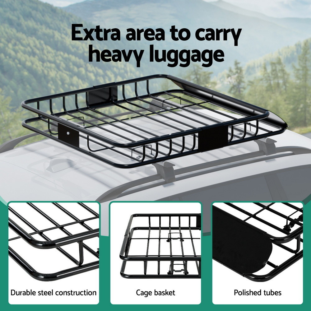 Giantz Car Roof Rack Basket Cargo Carrier, 3 Sizes view 5