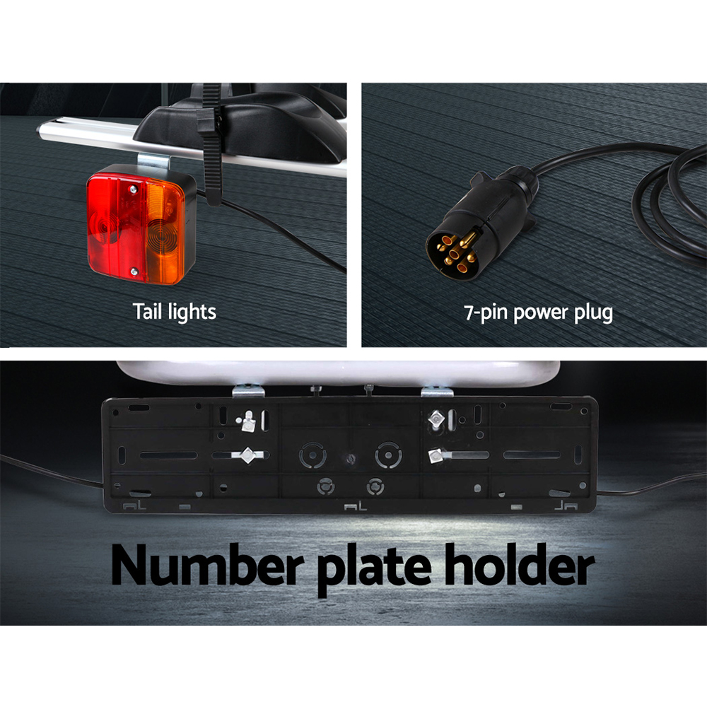 Giantz 4 Bike Carrier Rack Towbar Ball Mount with Lights view 5