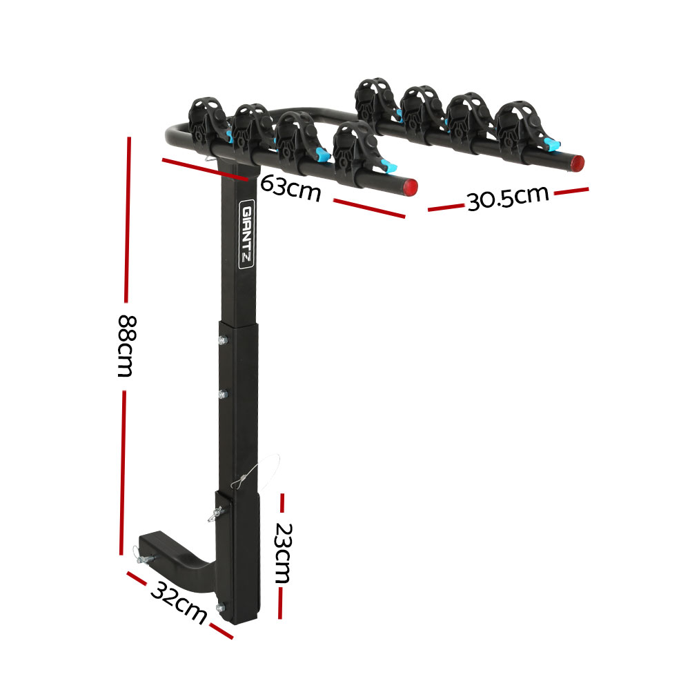 Giantz 4 Bike Carrier Rack 2 Inch Hitch Mount Foldable view 2