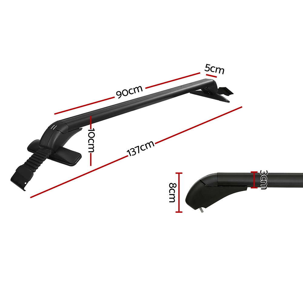 Universal Car Roof Rack Cross Bars 90cm Lockable Clamps view 2