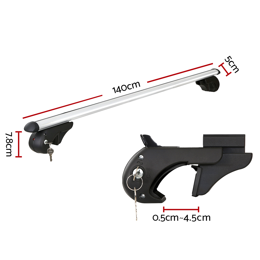 Universal Car Roof Rack Cross Bars Adjustable, 108cm or 123cm view 2
