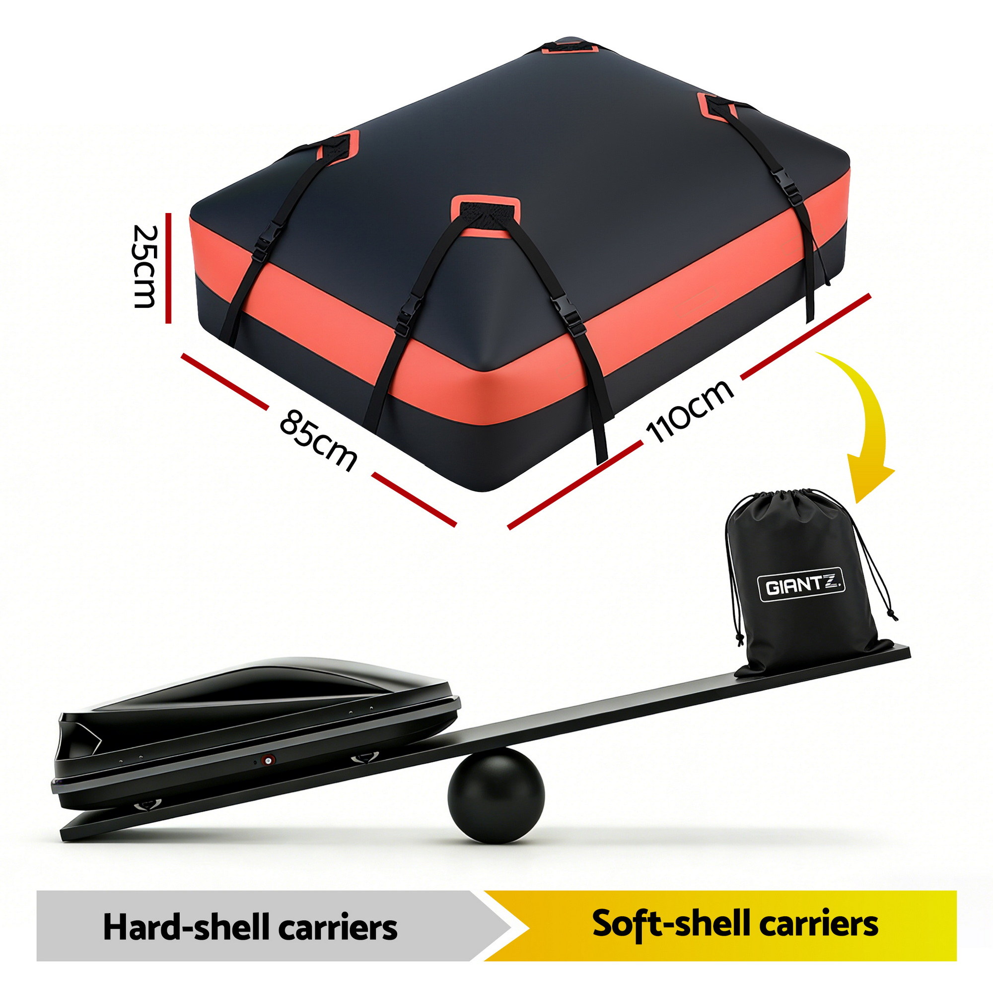 Giantz Rooftop Cargo Bag Waterproof 15 Cubic Ft view 2