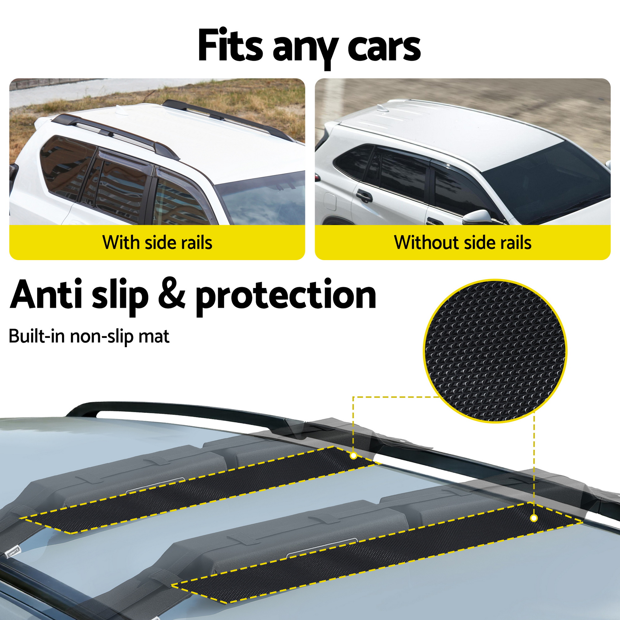 Giantz Universal Soft Roof Rack Pads for Kayak and SUP view 4