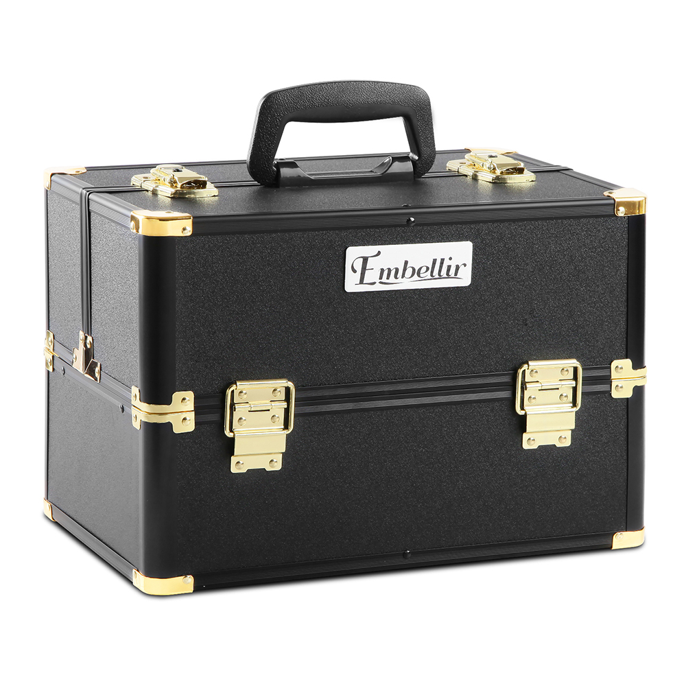 Embellir Makeup Case Black & Gold Aluminium, 2 Colours