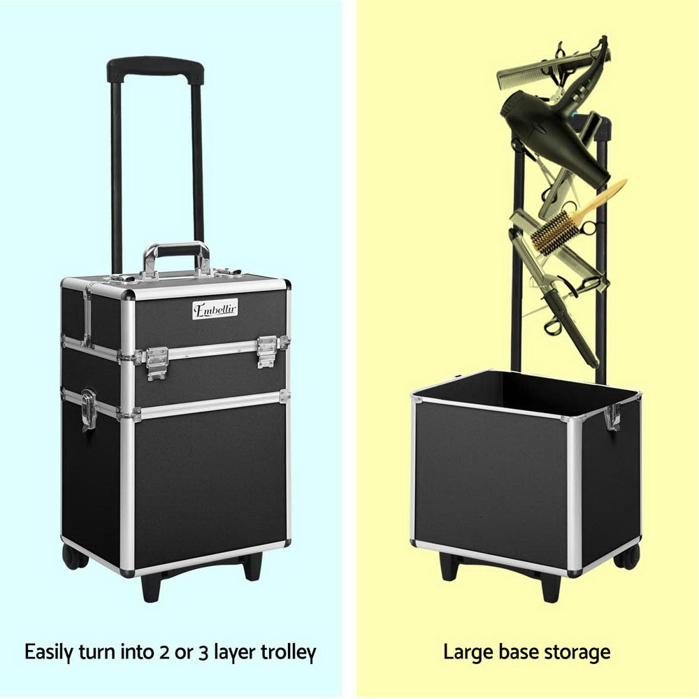 Embellir Makeup Case Trolley, Black & More Colours view 4