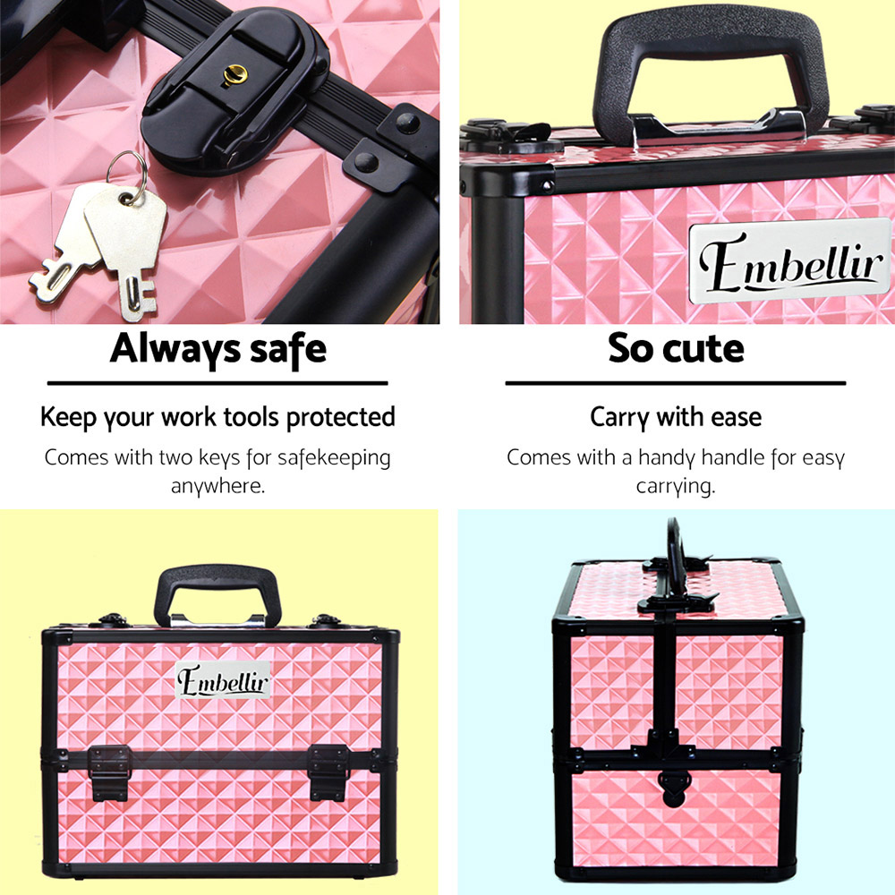 Embellir Makeup Case Diamond Pink Shoulder Strap view 4