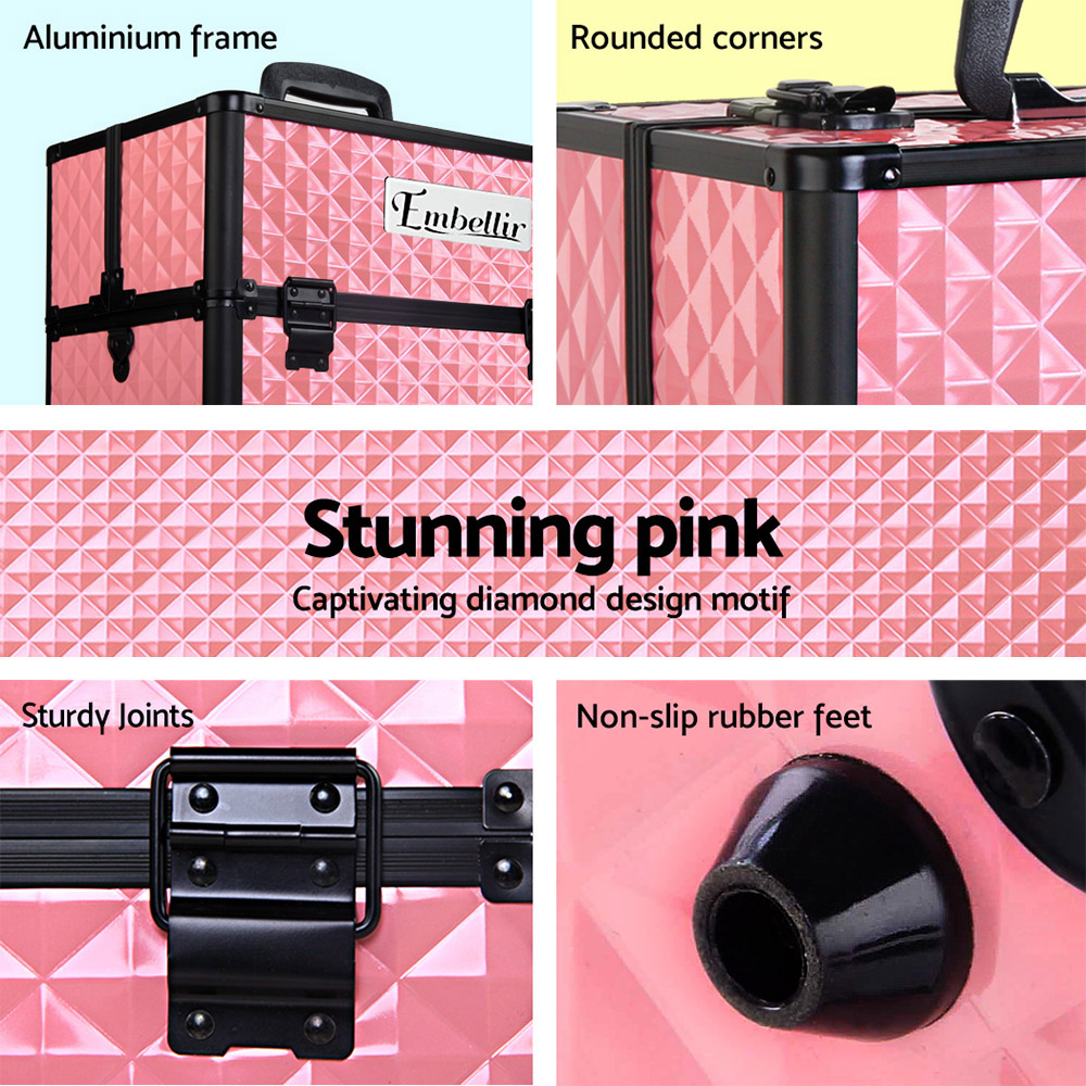 Embellir Makeup Case Diamond Pink Shoulder Strap view 5