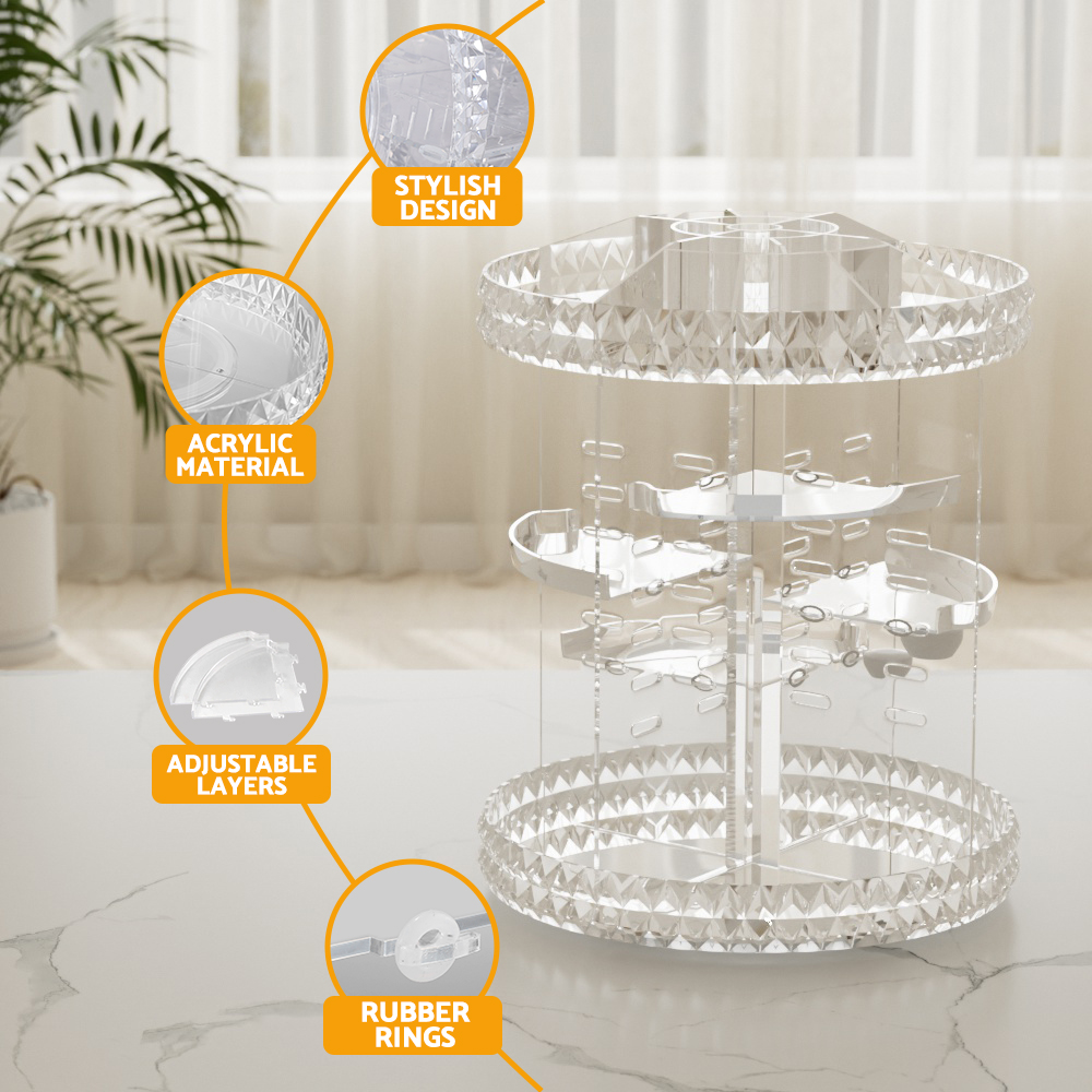 Embellir Cosmetic Organizer Acrylic Rotating Display view 4
