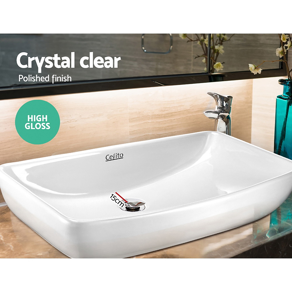 Cefito Ceramic Vanity Sink Basin, 60x38cm view 5