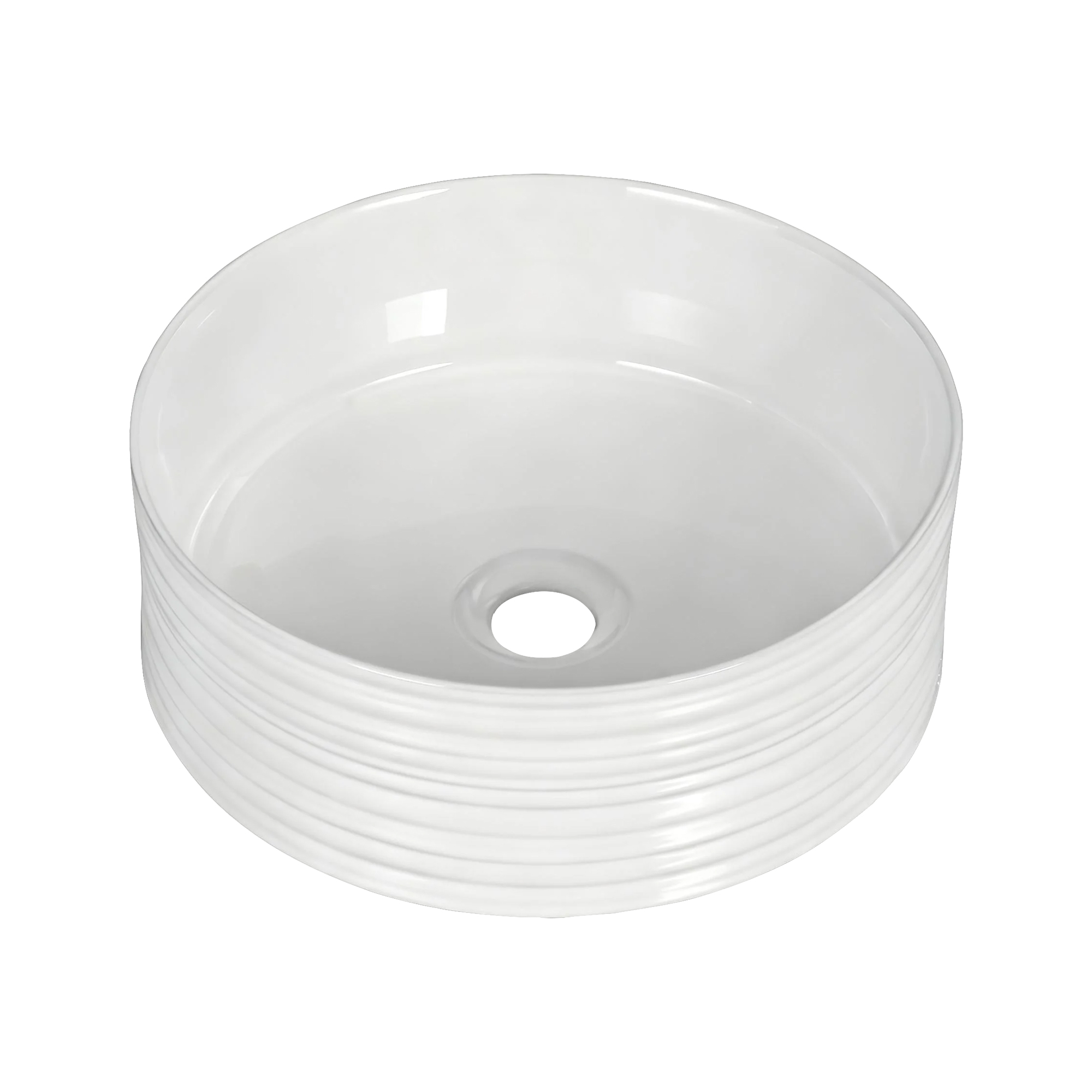 Cefito Round Ceramic Vanity Sink, White Countertop, 36cm view 2