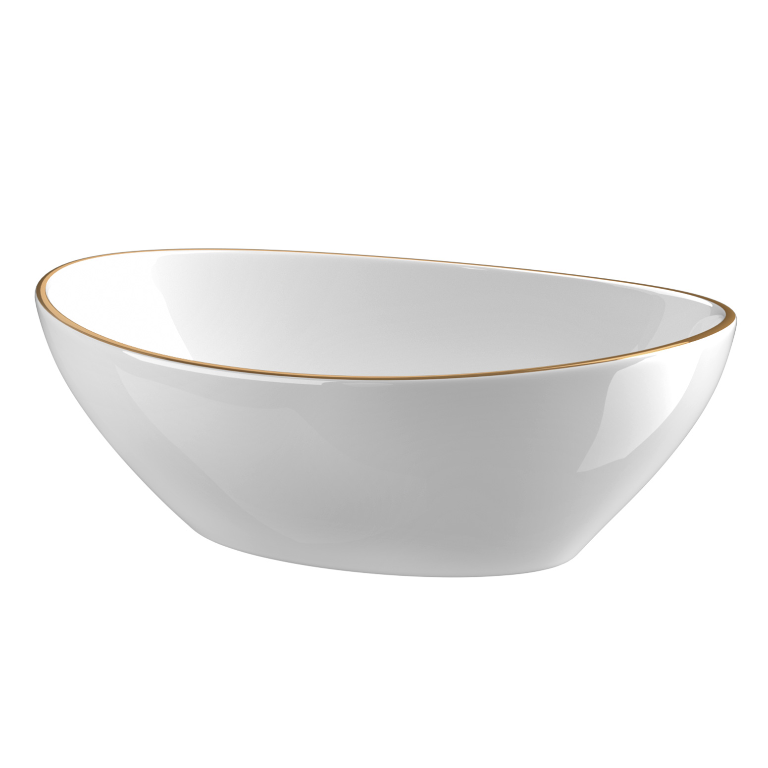 Cefito Ceramic Vanity Sink Basin, Gold Line 41x34cm view 3