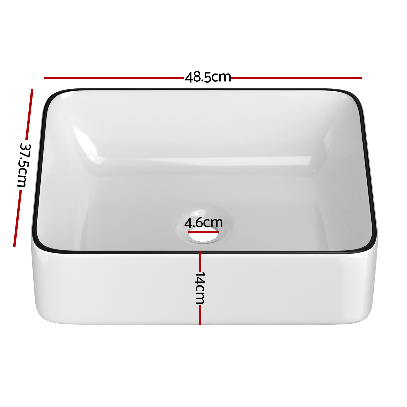 Cefito Ceramic Vanity Sink Basin, Above Counter 48x37cm view 2