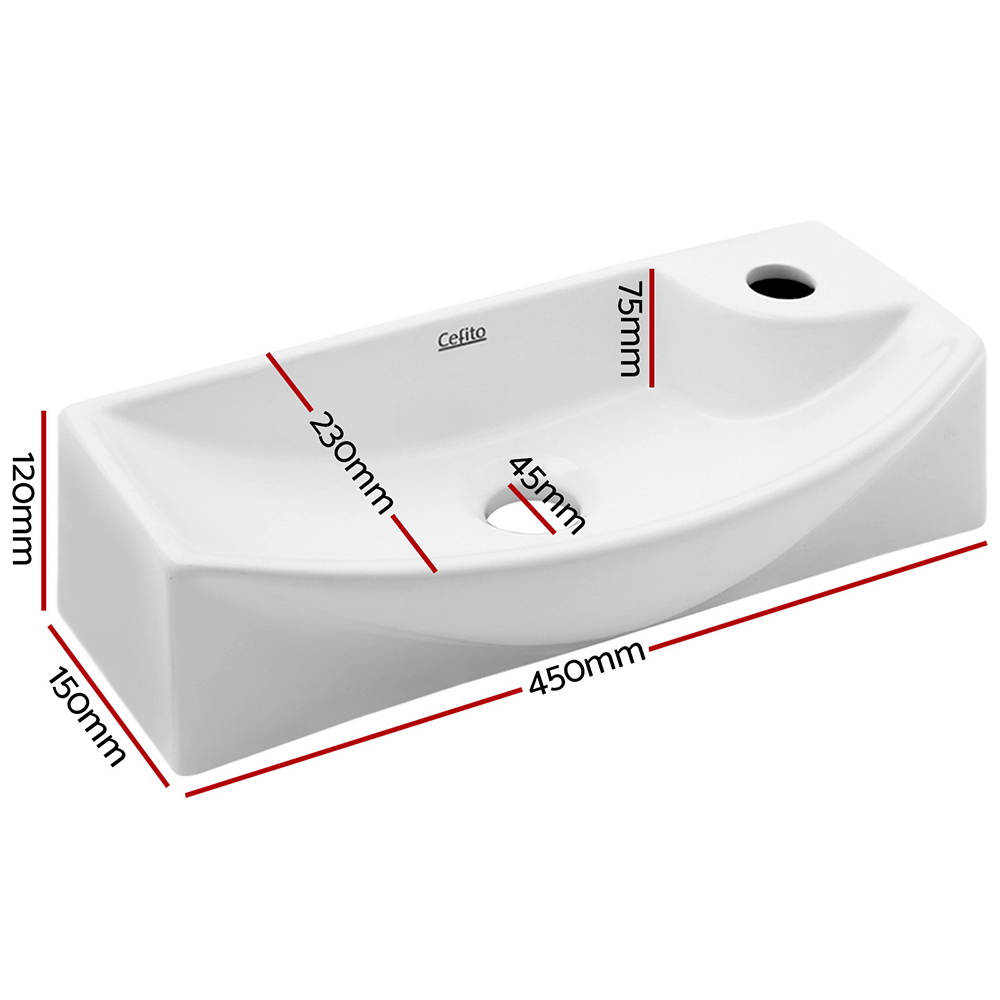 Cefito Ceramic Vanity Sink Basin, 45x23cm view 2
