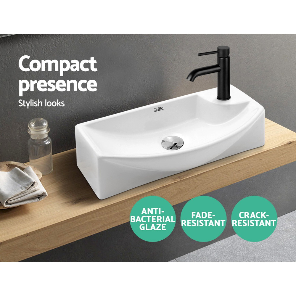 Cefito Ceramic Vanity Sink Basin, 45x23cm view 3