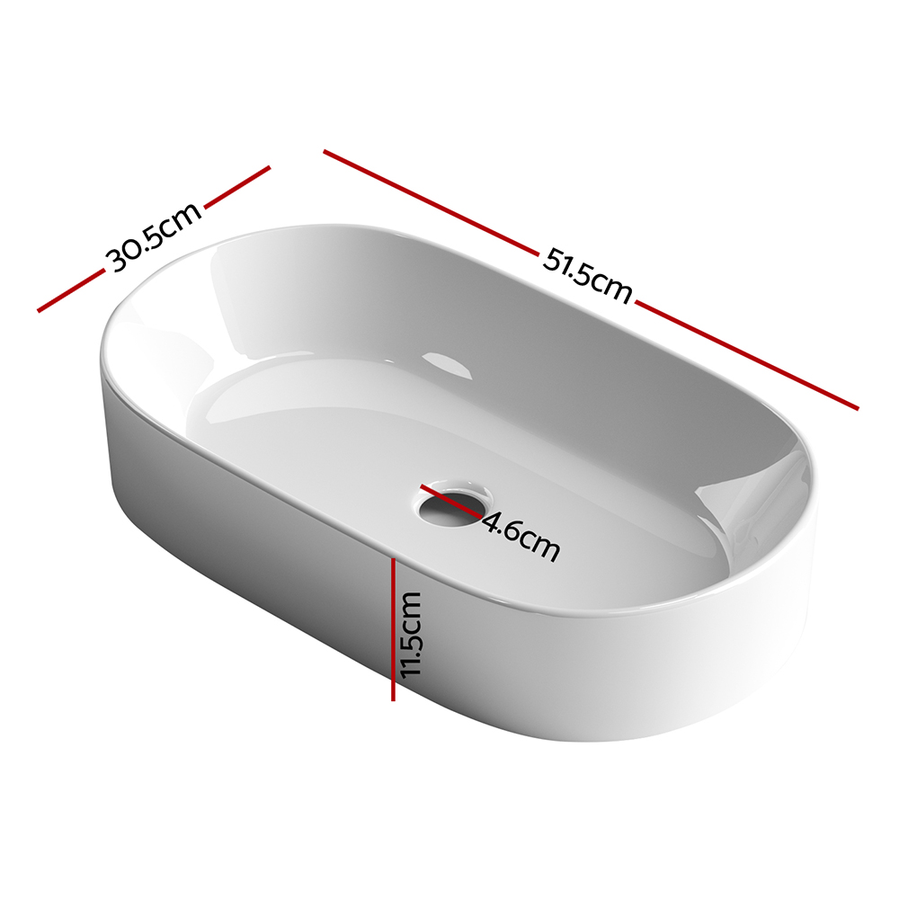 Cefito Ceramic Vanity Sink Basin, 52x31cm view 2