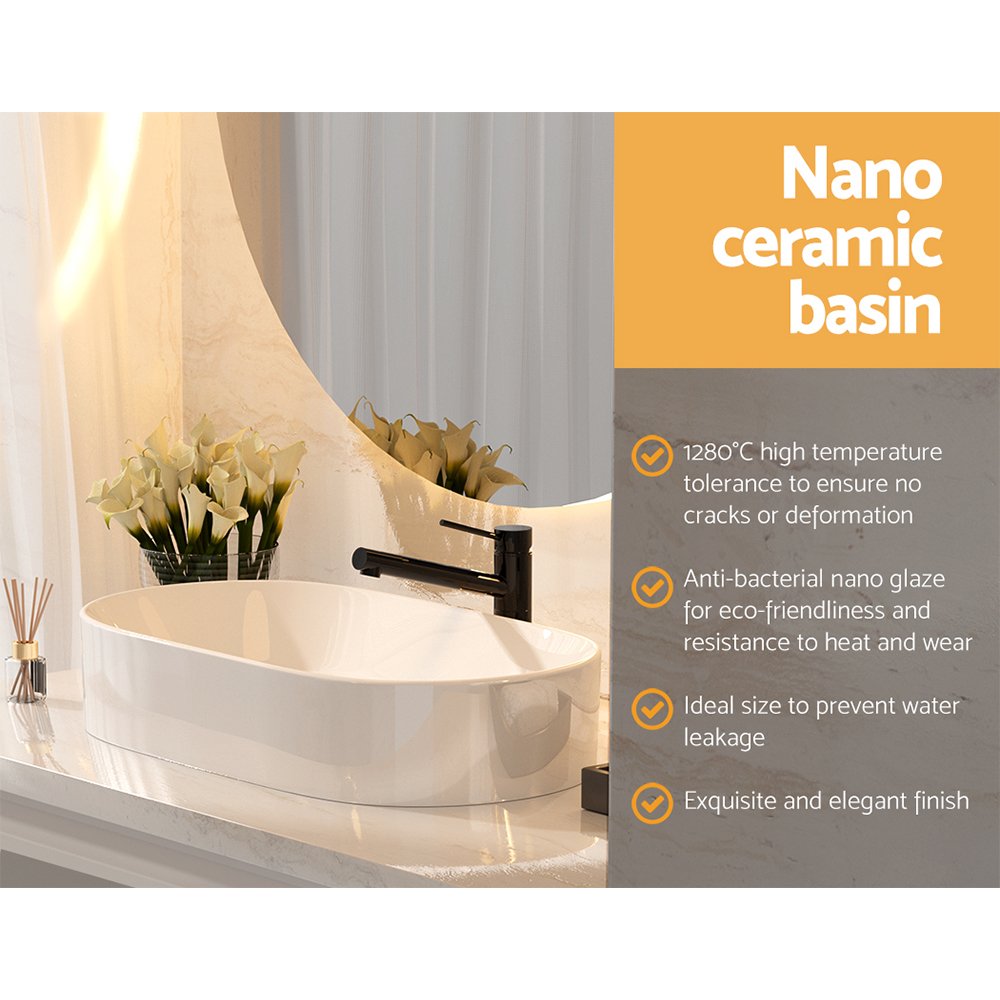 Cefito Ceramic Vanity Sink Basin, 52x31cm view 4
