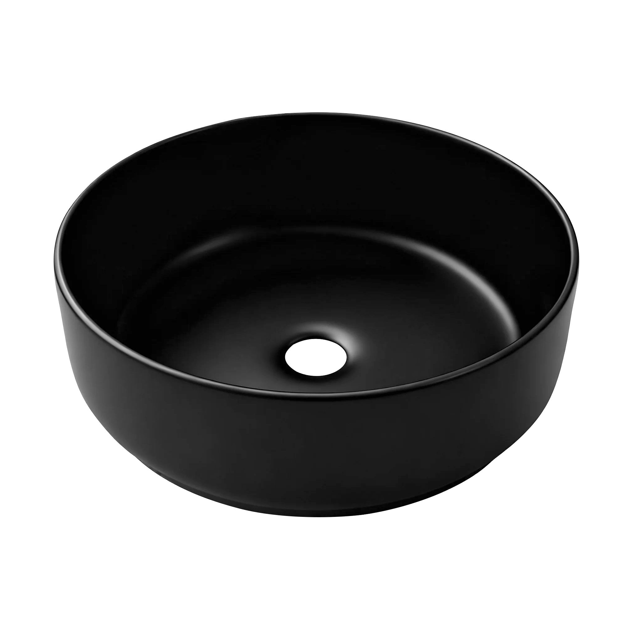 Cefito Ceramic Vanity Sink Basin, Matte Black Round Countertop view 2
