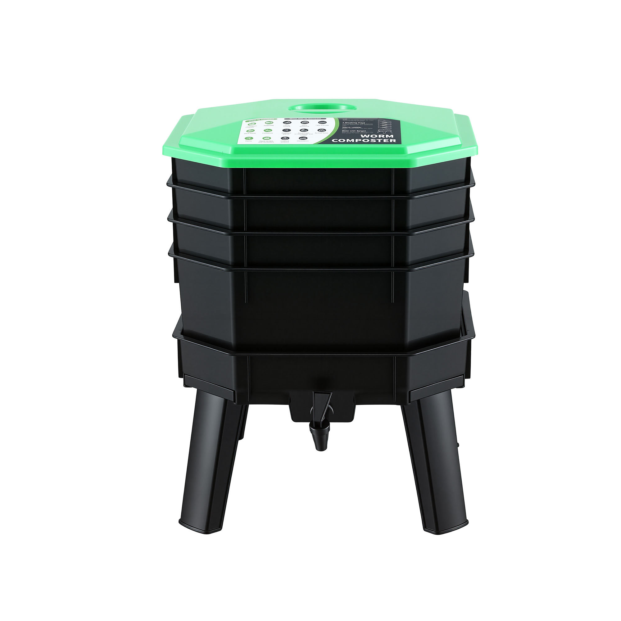Gardeon 4-Tray Stackable Worm Farm Compost Bin view 3