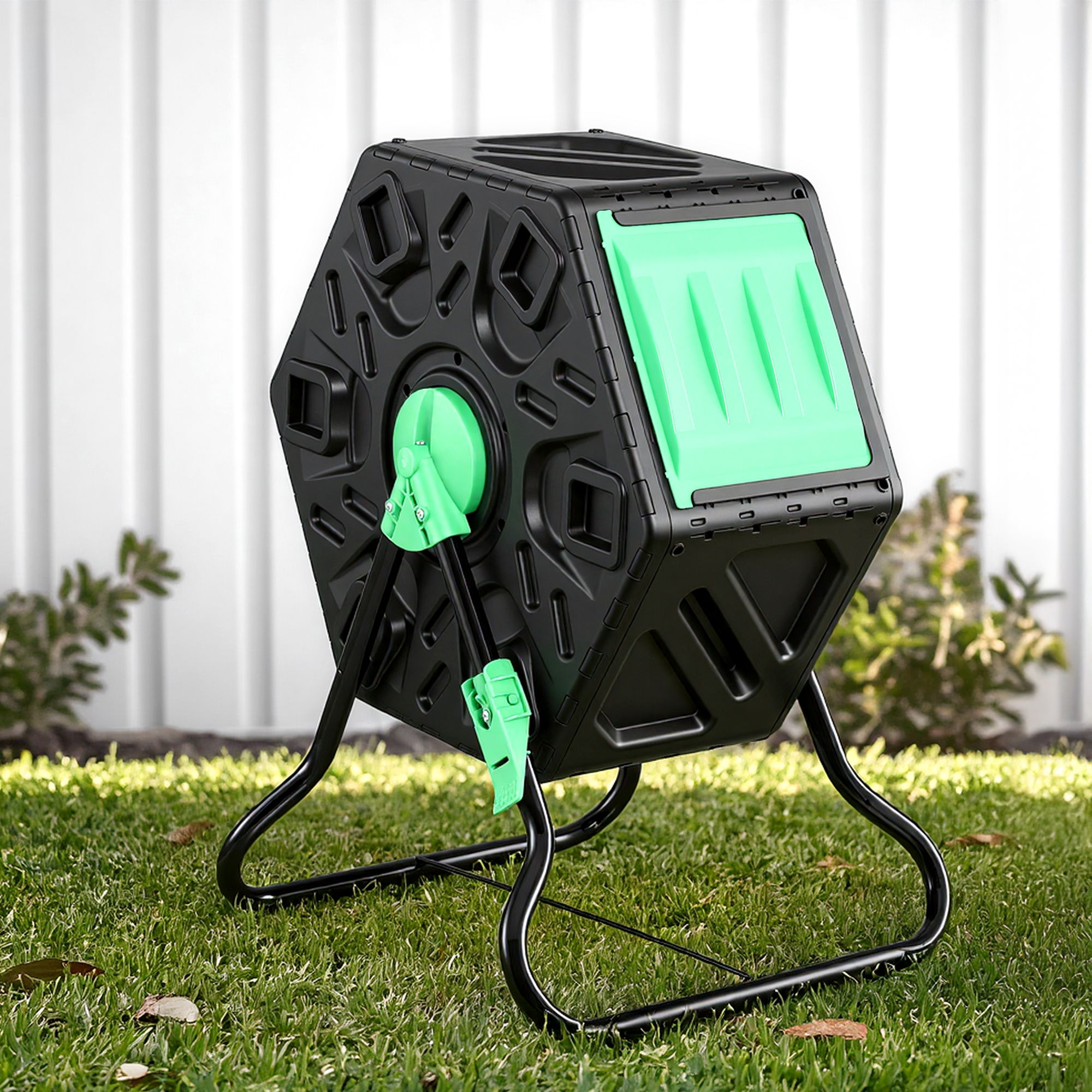 Gardeon 65L Rotating Tumbler Compost Bin Sliding Door