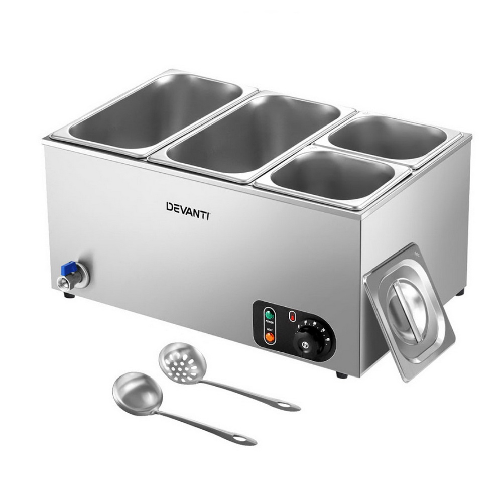 Devanti Bain Marie Food Warmer 4 Buffet Pans