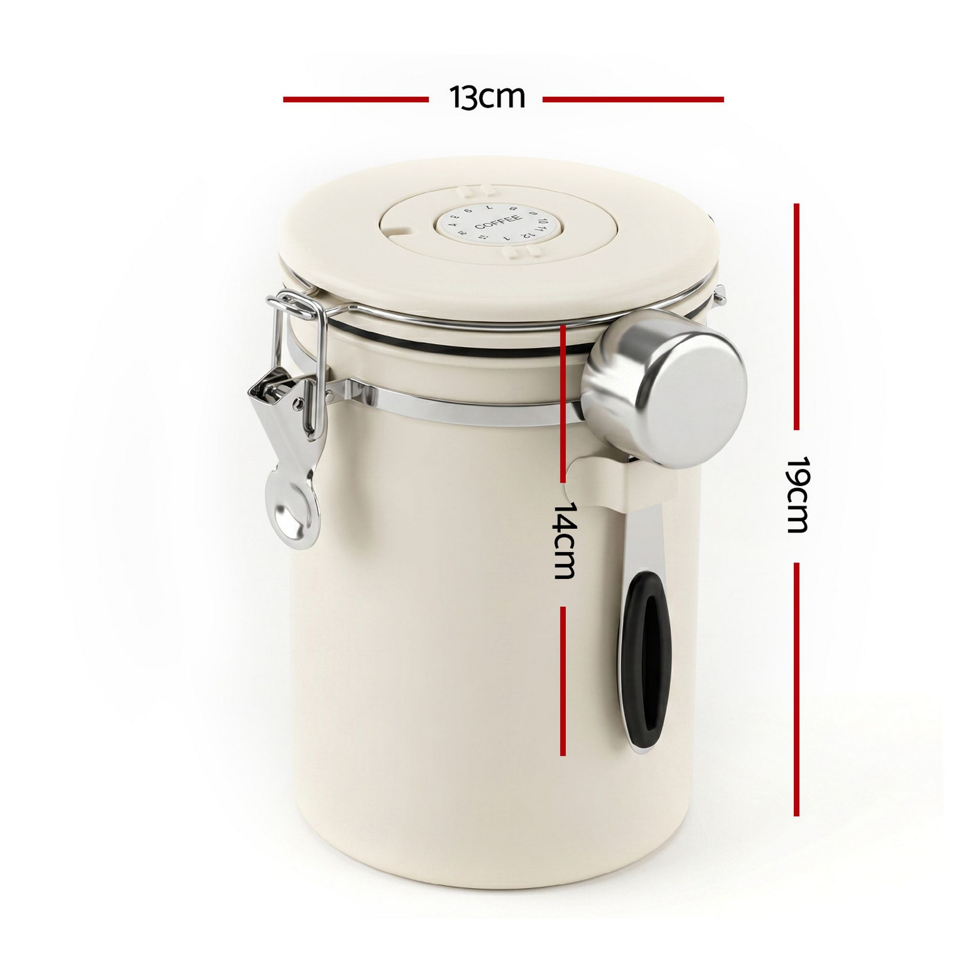 5-Star Chef 1.8L Stainless Steel Coffee Bean Storage Container Coffee Canister view 2