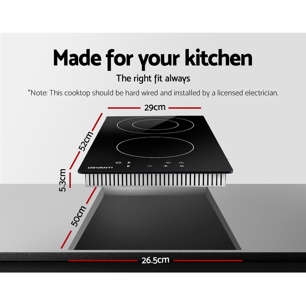 Devanti 30cm Ceramic Cooktop Touch Control view 3