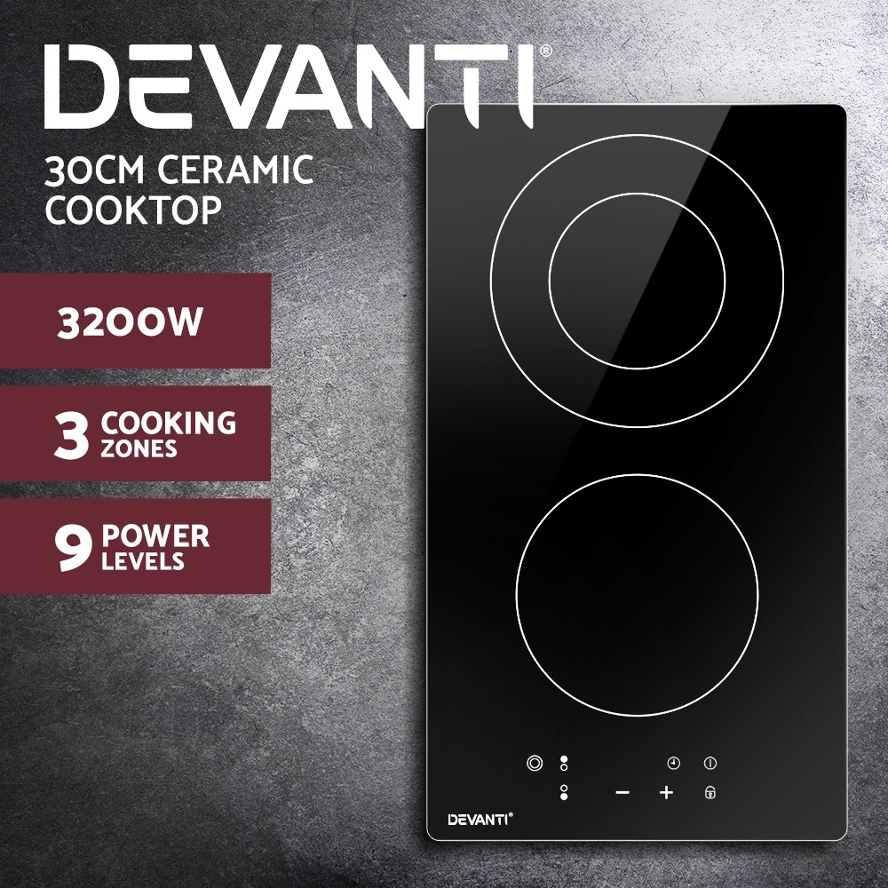 Devanti 30cm Ceramic Cooktop Touch Control view 4
