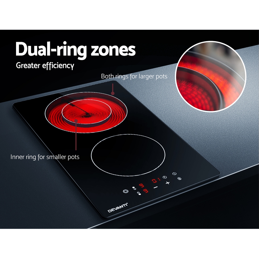 Devanti 30cm Ceramic Cooktop Touch Control view 5