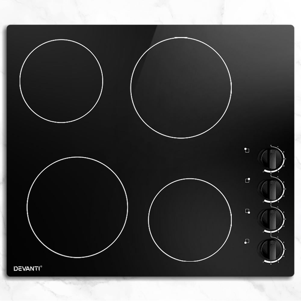Devanti 60cm Ceramic Cooktop Knob Control