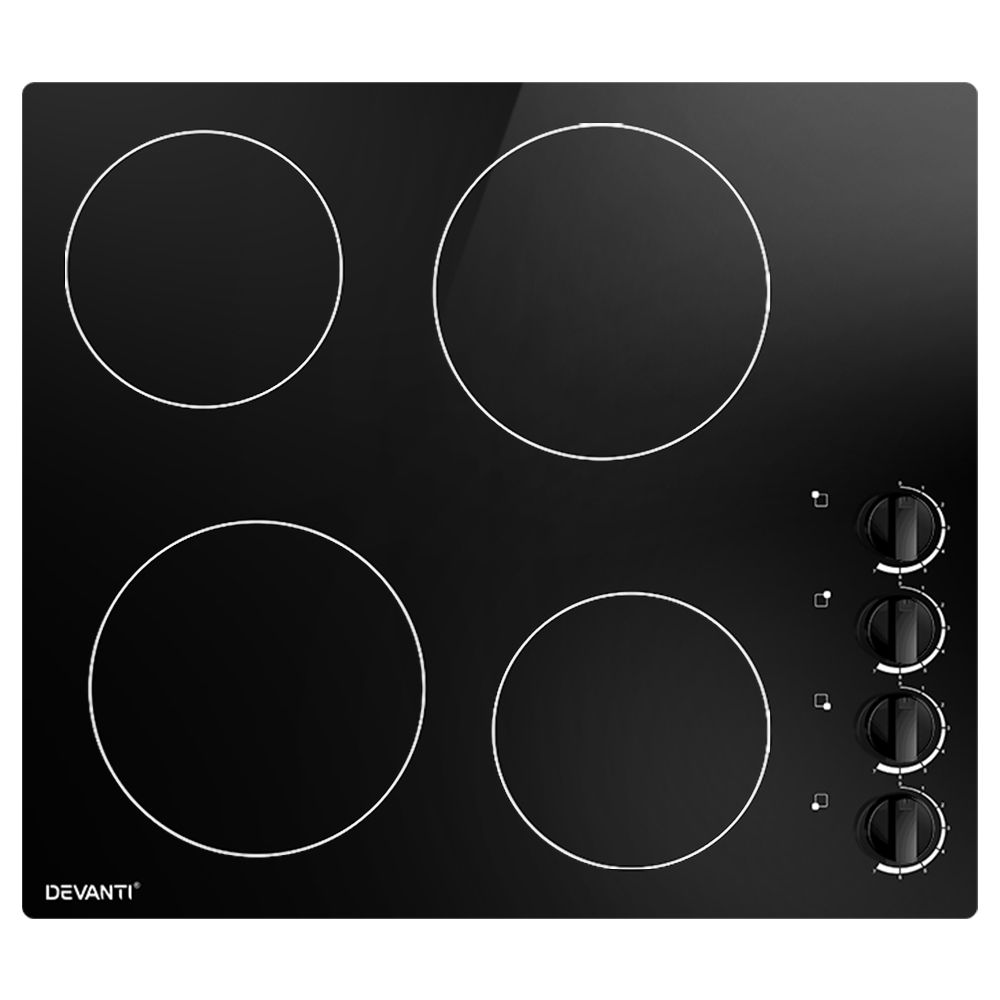 Devanti 60cm Ceramic Cooktop Knob Control view 2