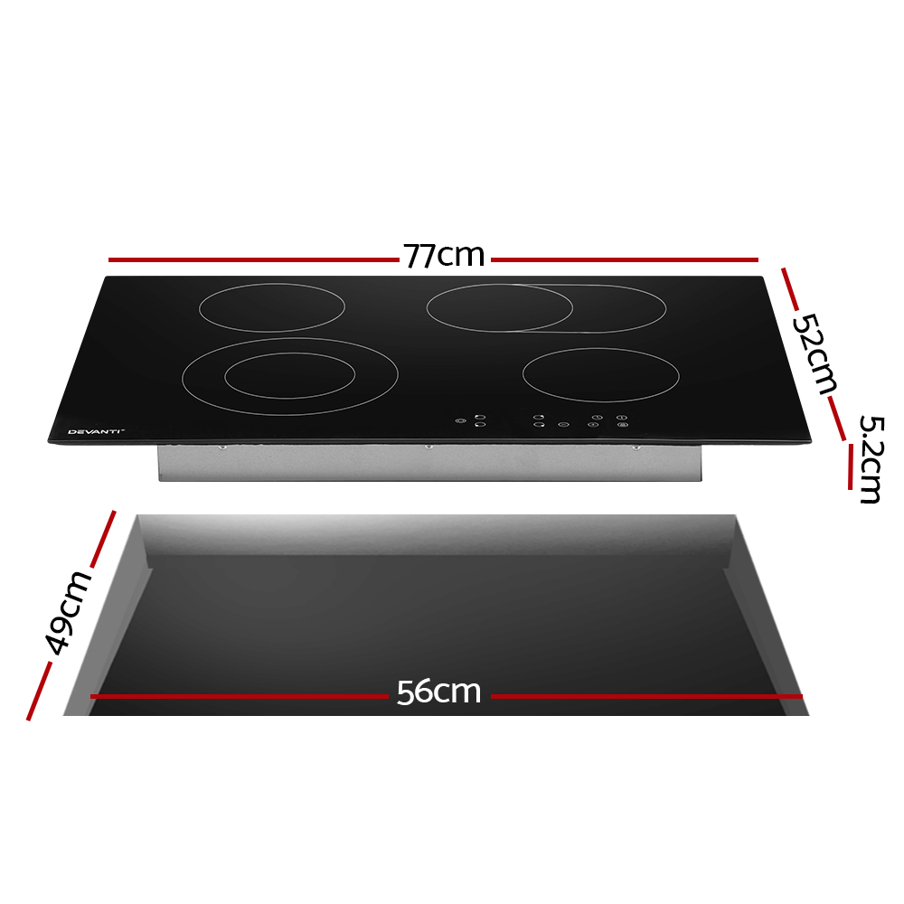 Devanti 77cm Ceramic Cooktop Touch Control view 3