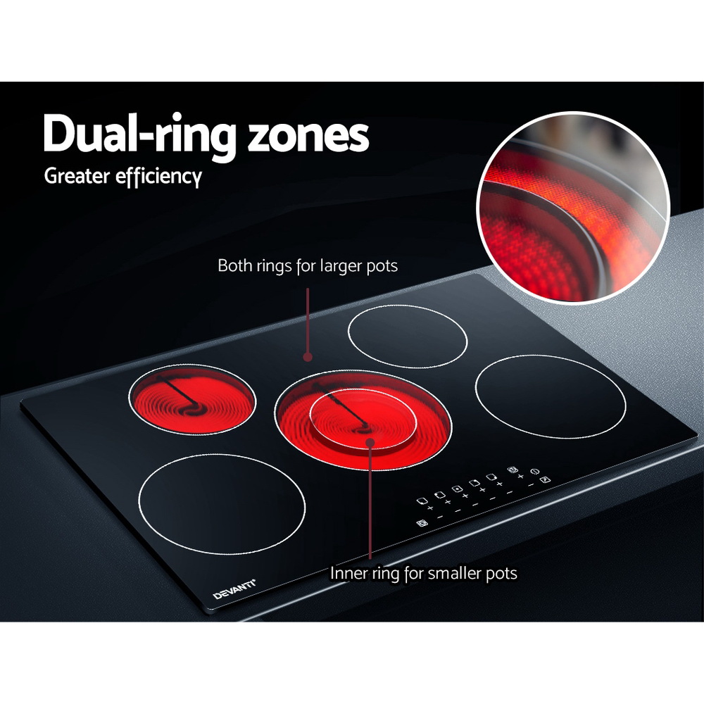 Devanti 90cm Ceramic Cooktop Touch Control view 5
