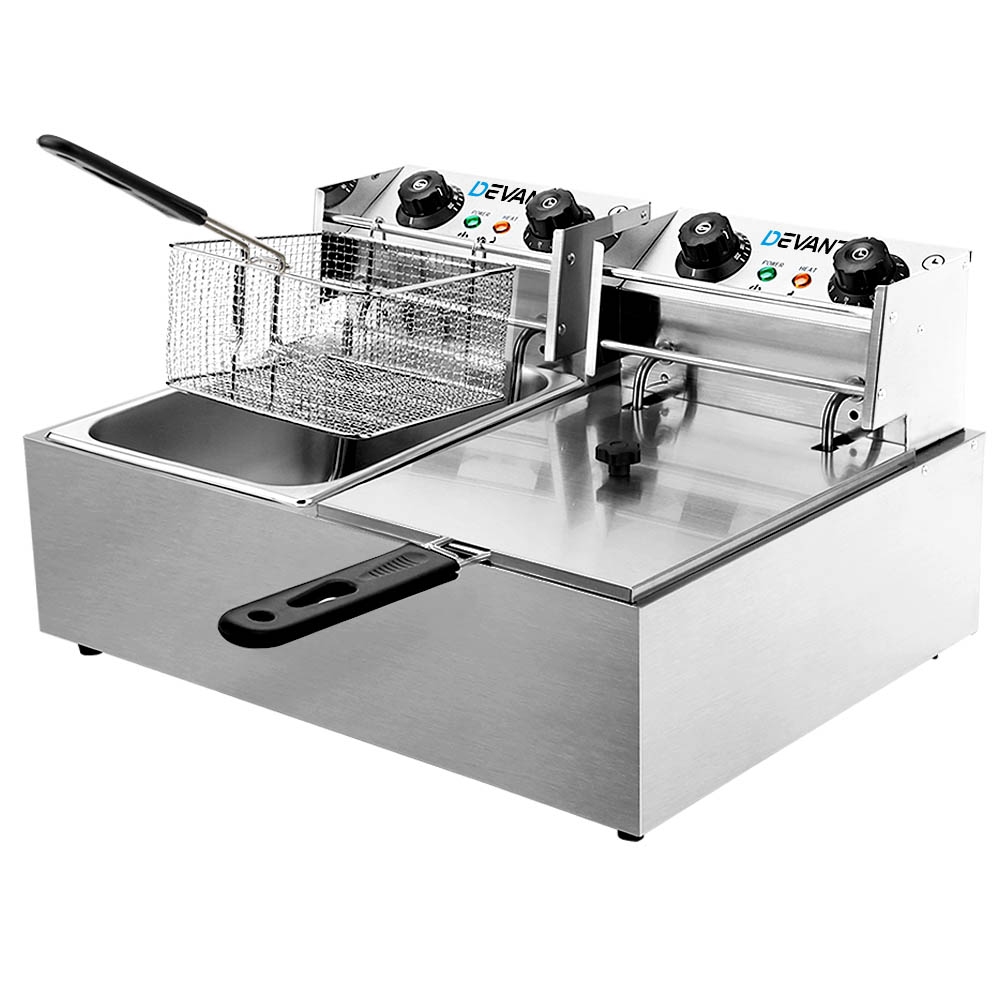 Devanti 20L Commercial Deep Fryer Double Baskets 4400W