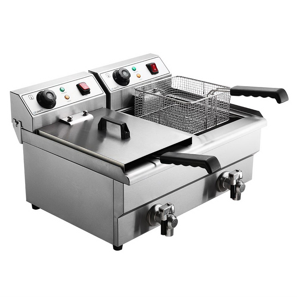 Devanti 20L Deep Fryer Double Baskets with Oil Taps 6000W