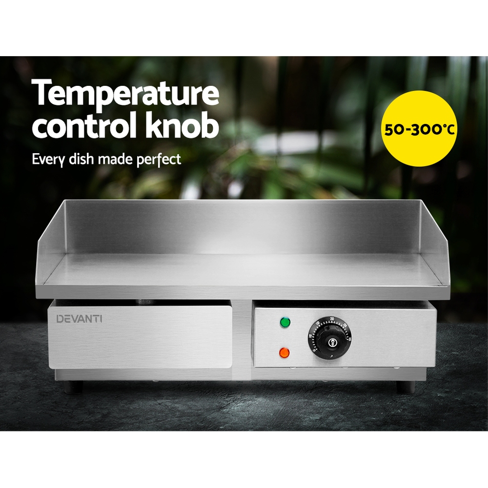 Devanti Commercial Electric Griddle BBQ Grill Plate view 4