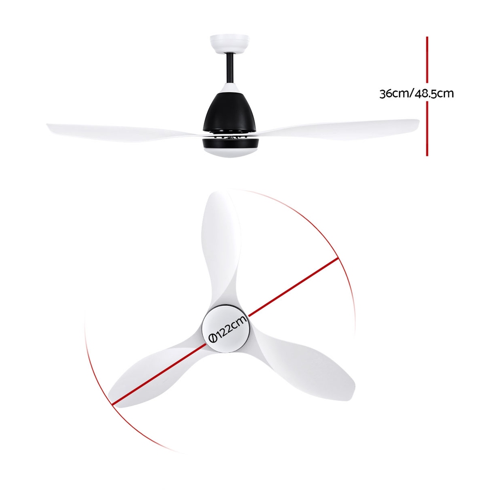 Devanti 48'' DC Ceiling Fan with Light & Remote White view 2