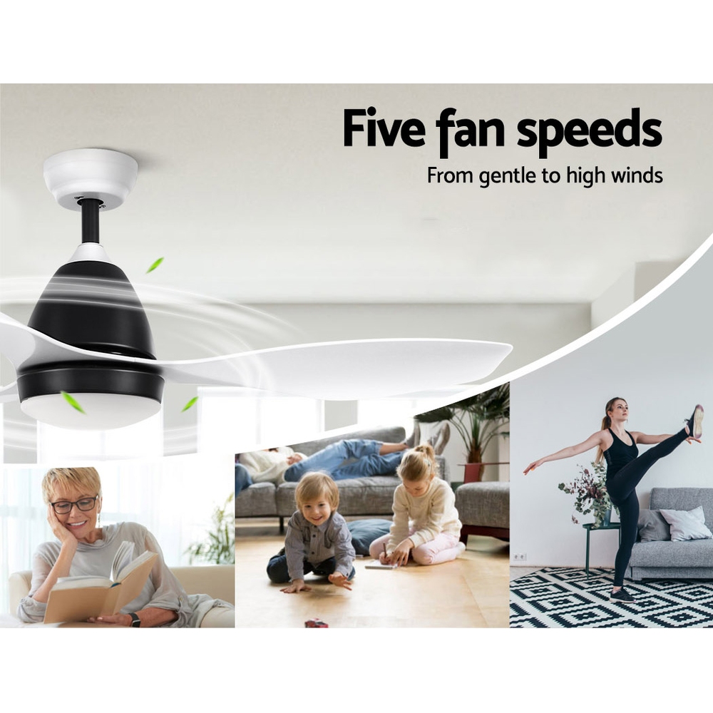 Devanti 48'' DC Ceiling Fan with Light & Remote White view 3