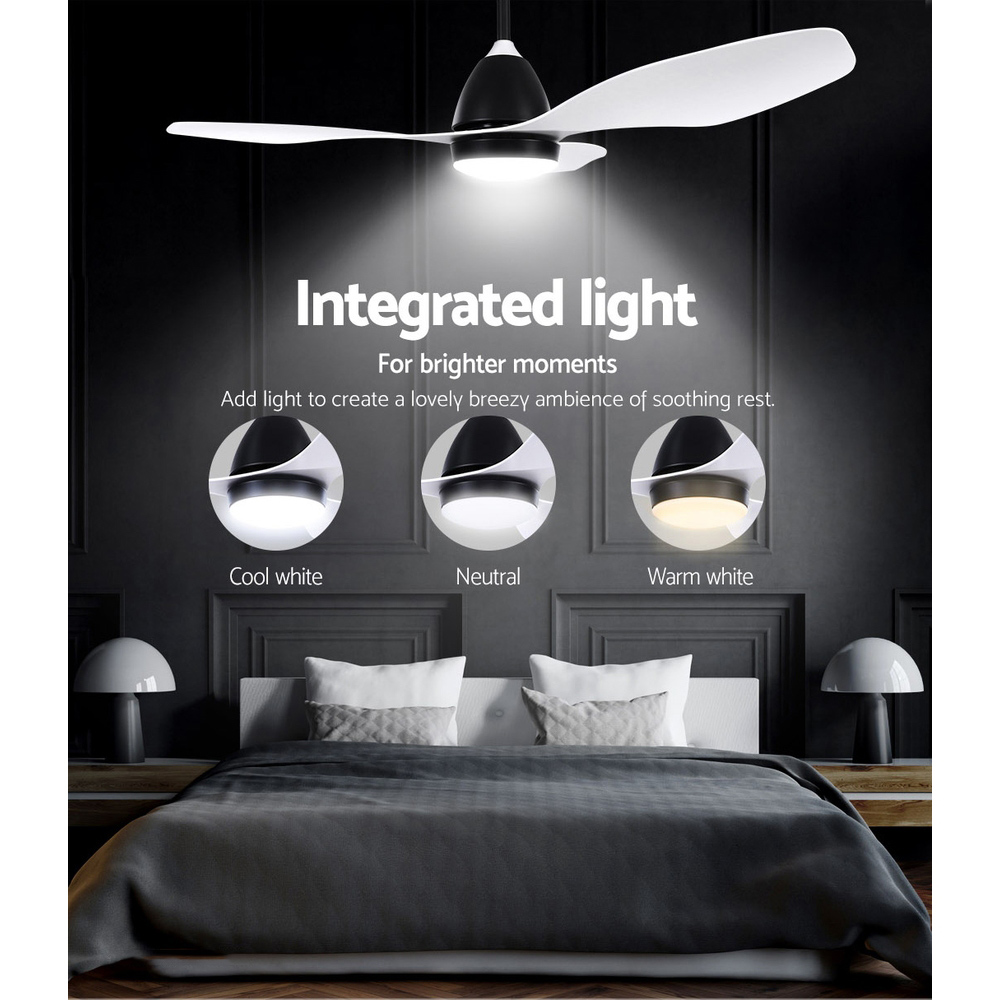 Devanti 48'' DC Ceiling Fan with Light & Remote White view 4