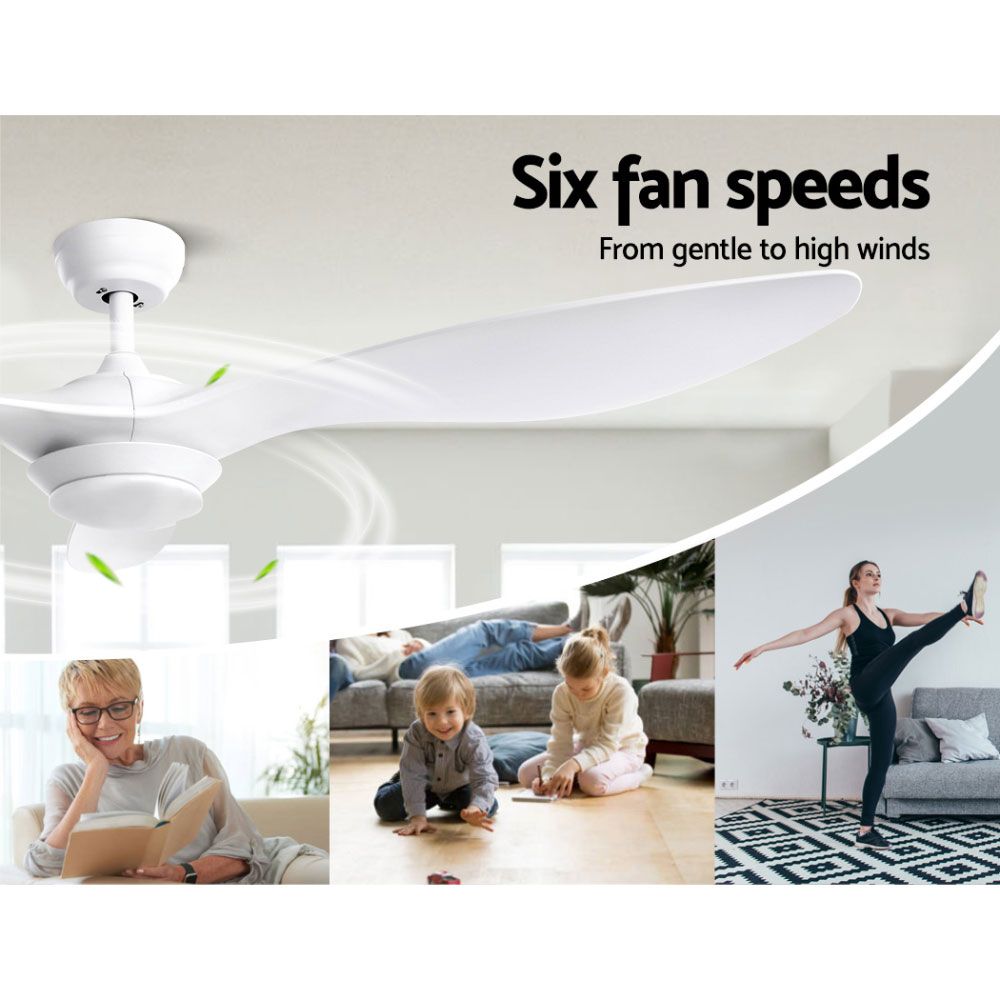 Devanti 52'' DC Ceiling Fan with Light & Remote White view 3