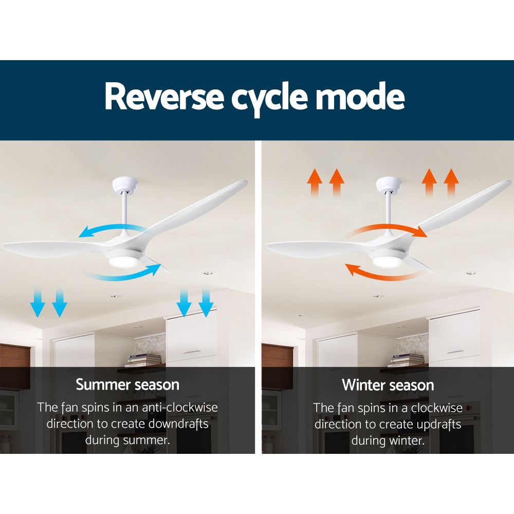 Devanti 52'' DC Ceiling Fan with Light & Remote White view 4
