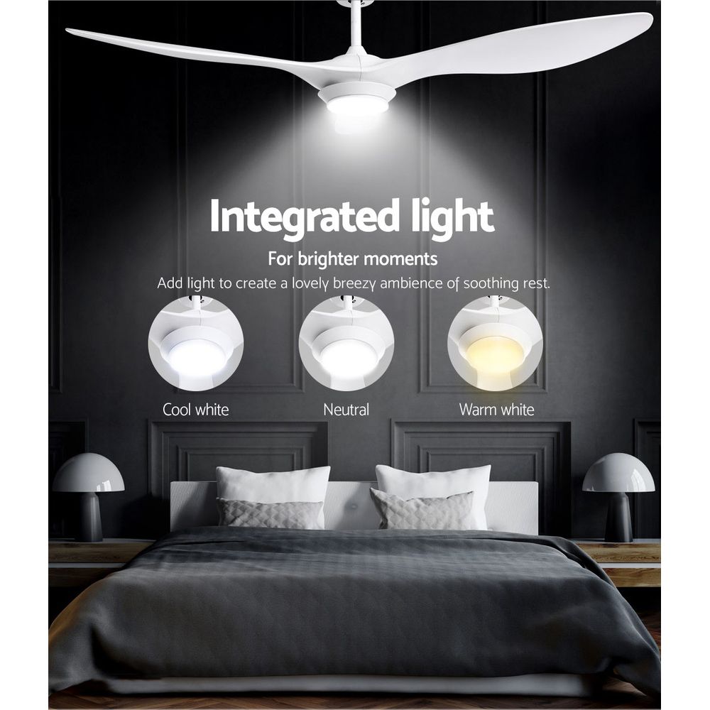 Devanti 52'' DC Ceiling Fan with Light & Remote White view 5