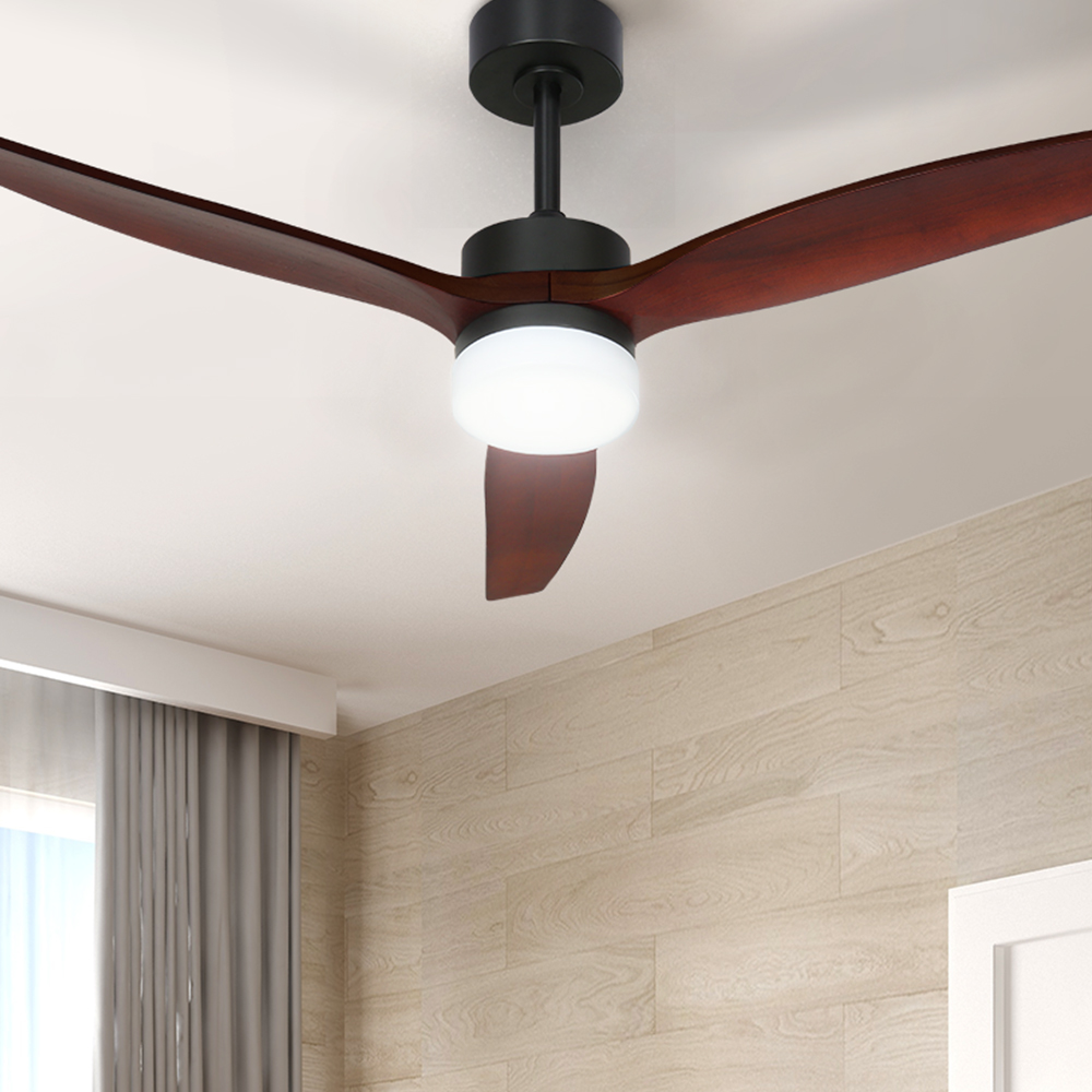 Devanti 52'' DC Ceiling Fan with Light Dark Wood view 5
