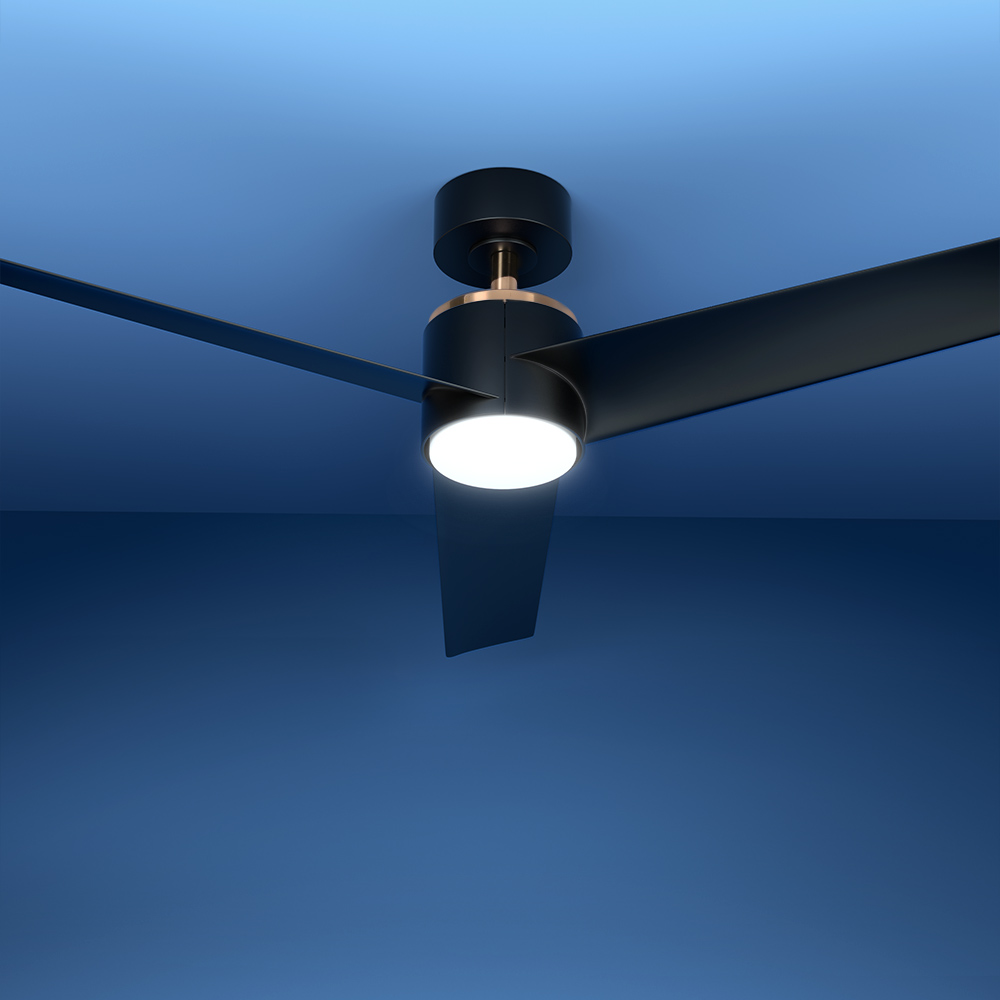 Devanti 52'' DC Ceiling Fan 40W LED Light Black
